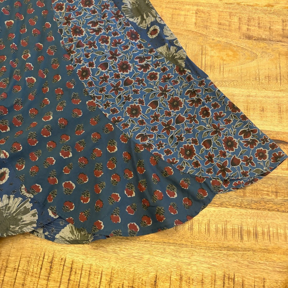 Sundance Maxi Skirt 4 Hippie Boho Patchwork Floral Prairie 90s Vintage Cotton - Picture 10 of 13